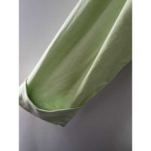 Bogner Women's Long Sleeve Polo Shirt Top Light Green Cotton Blend Size 10 - Picture 4 of 8